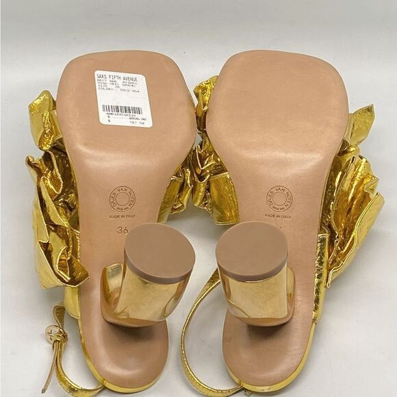 Dries Van Noten 95MM Metallic Leather Sandals size 36 - Picture 14 of 15